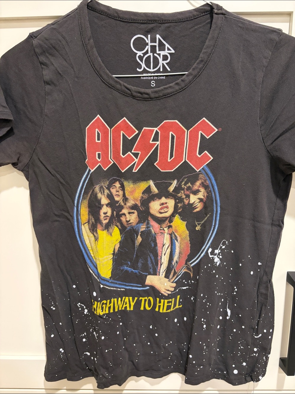 Chaser Black AC/DC Highway to Hell Graphic Tee with Multicolor Print
